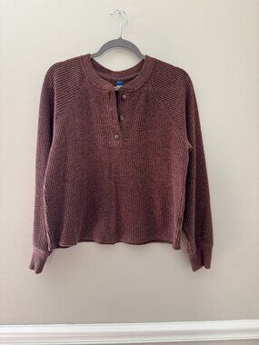 Old Navy Waffle Knit Henley Top Size S
